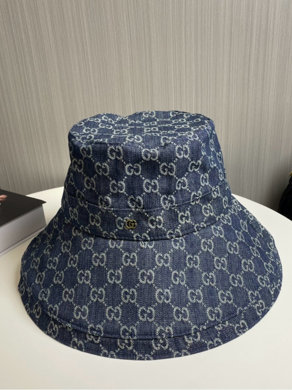 Gucci Blue GG Denim Wide-Brim Bucket Hat